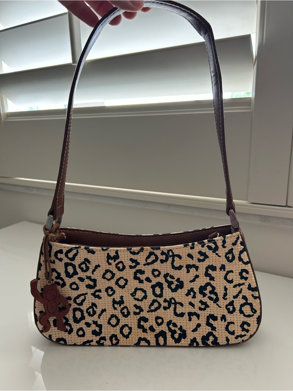 Liz Claiborne Leopard Print Shoulder Bag in Tan and Black